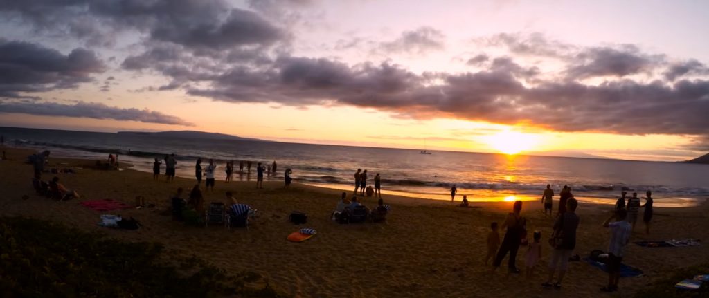 La puesta de sol en Maui